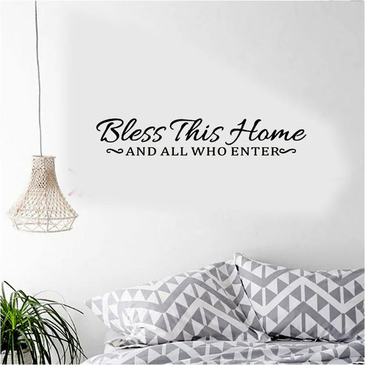 Bless This Home And All Who Enter Wall Stickers Home Decor Viny